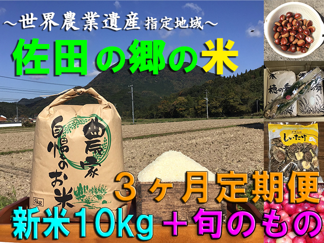 佐田の郷の米 定期便 （新米１０kgと旬のもの×年４回、特別栽培米）